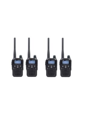 Kit de 4 estaciones de radio portátiles PNI DMR R45, digitales y analógicas, 446MHz, 16 canales digitales y 99 canales analógicos, funciones