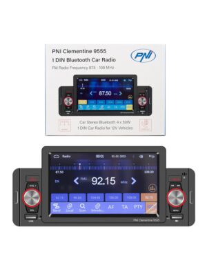 Reproductor MP5 para coche PNI Clementine 9555 Pantalla 1DIN 5 pulgadas 4 x 50W, Bluetooth, radio FM, Carplay, función RDS