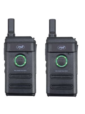 Kit de 2 emisoras de radio portátiles PNI PMR R10 PRO, 446MHz, 0,5W, 16 canales programables, 16 PMR y 50 tonos CTCSS y 104 DCS