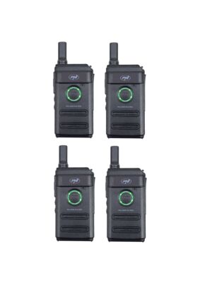 Kit de 4 emisoras de radio portátiles PNI PMR R10 PRO, 446MHz, 0,5W, 16 canales programables, 16 PMR y 50 tonos CTCSS y 104 DCS