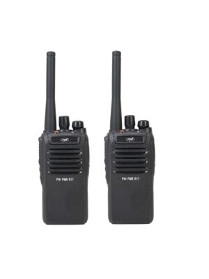 Kit de 2 emisoras de radio portátiles PNI PMR R17 446MHz, 0,5W, 16 canales PMR y 50 tonos CTCSS y 104 DCS, programables, Li-Ion