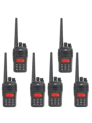 Kit de 6 emisoras de radio portátiles PNI PMR R18, 446MHz, 0,5W, 128 canales, 16 PMR y 50 tonos CTCSS y 104 DCS, radio FM, prog