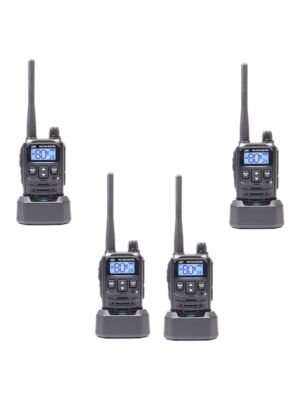 Kit de 4 emisoras de radio portátiles PNI PMR R45 PRO 446MHz, 0,5W, 99 canales programables, 16 PMR y 38 tonos CTCSS y 104 DCS,