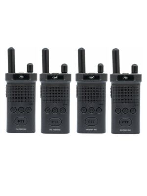 Kit de 4 emisoras de radio portátiles PNI PMR R60 446MHz, 0,5W, 16 canales programables, 16 PMR y 50 tonos CTCSS y 104 DCS, Sca