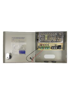 Fuente de alimentación CCTV PNI STC5.2A en caja metálica 12V 5A y 4 salidas