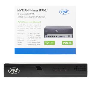 NVR POE PNI Casa IP710J, 10 canales 4K 8MP